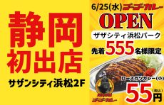 【ゴーゴーカレー浜松】オープン記念先着555名様に55円無駄足になる前に！整理券の配布時間