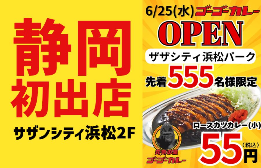 【ゴーゴーカレー浜松】オープン記念先着555名様に55円無駄足になる前に！整理券の配布時間