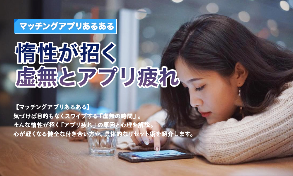 【マッチングアプリあるある】惰性が招く虚無とアプリ疲れ