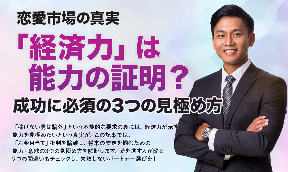 【恋愛市場の真実】「経済力」は能力の証明？成功に必須の3つの見極め方