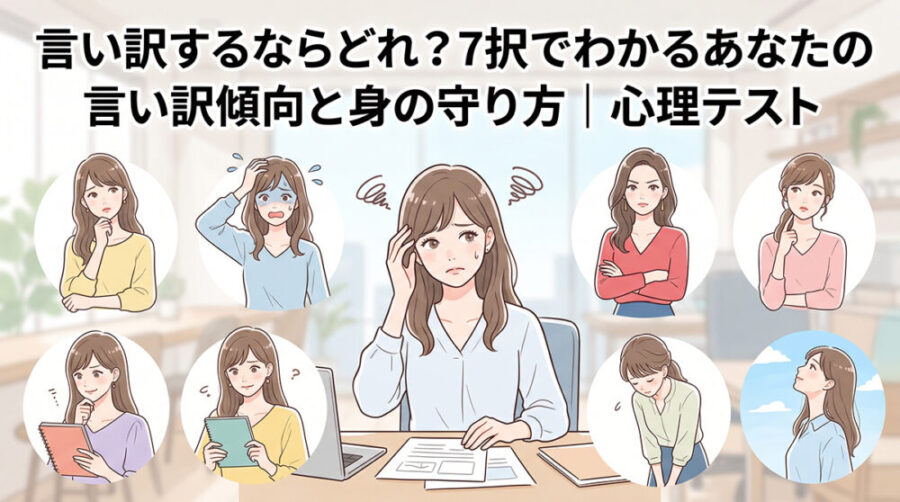 言い訳するならどれ？7択でわかるあなたの言い訳傾向と身の守り方｜心理テスト