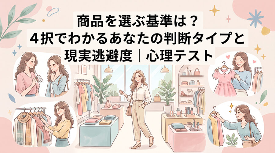 商品を選ぶとき何で決める？買い物の選び方でわかる判断タイプ＆現実逃避度｜心理テスト