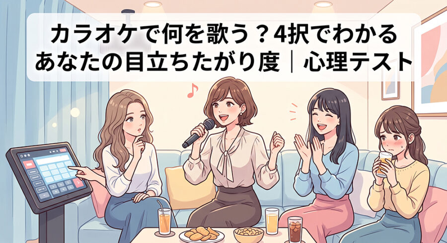 カラオケで何を歌う？4択でわかるあなたの目立ちたがり度｜心理テスト