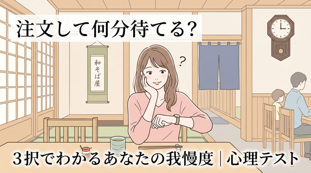 注文してから待てる時間で他人に対する我慢度がわかる心理テストのイメージ画像