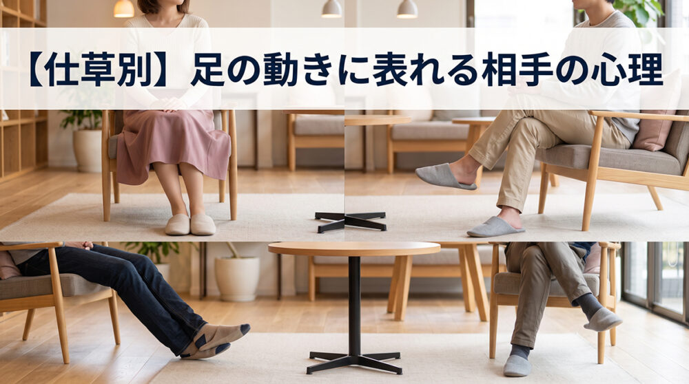 足のしぐさごとに相手の心理を紹介する見出し画像