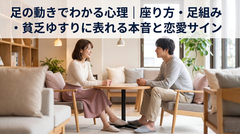 足の動きや座り方から本音や恋愛サインを読み解く心理記事のイメージ画像