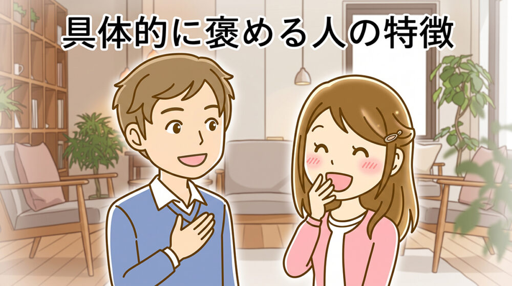 相手の良いところを具体的に見つけて褒める人の特徴を表した見出し画像