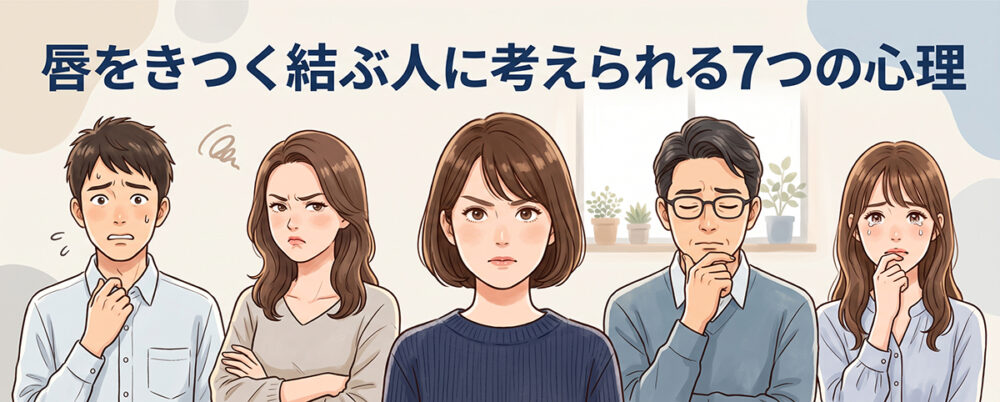 唇をきつく結ぶ人に考えられるストレスや不満など7つの心理