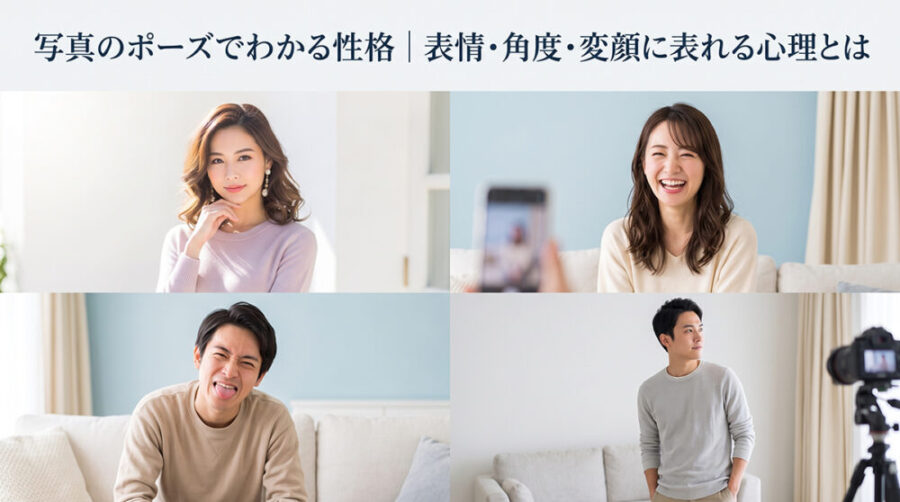 写真のポーズでわかる性格｜表情・角度・変顔に表れる心理とは