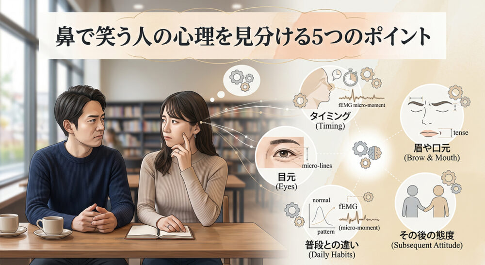 表情やタイミングから鼻で笑う人の心理を見分けるポイントのイメージ
