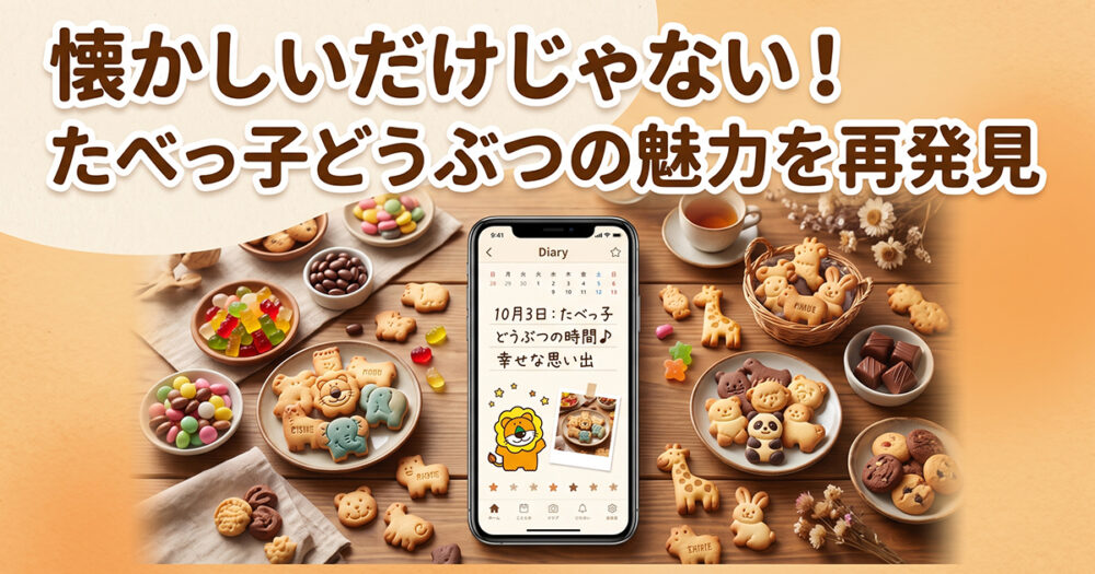 たべっ子どうぶつの魅力や進化を振り返るまとめ用の見出し画像