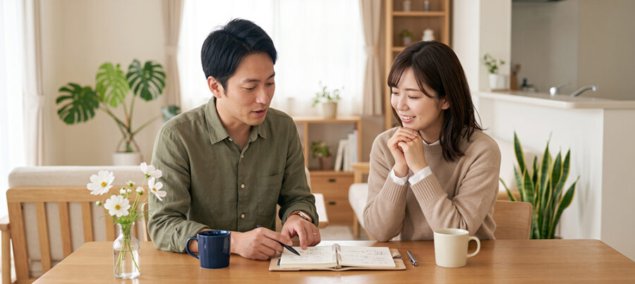 将来の生活を話し合う男女