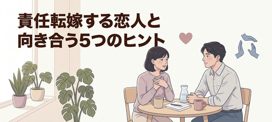 恋人同士が落ち着いて気持ちを話し合う様子を表したイラスト