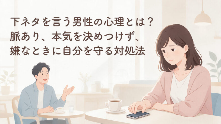 下ネタを言う男性の心理とは？脈あり・本気を決めつけず、嫌なときに自分を守る対処法