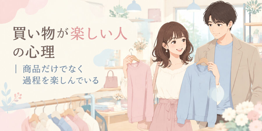 買い物の価値観を話し合う成人男女のイラスト
