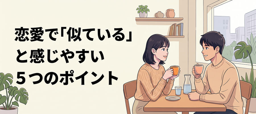 似た価値観を持つ男女が会話するイラスト