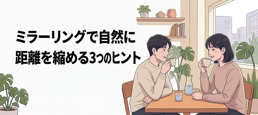 会話のテンポを自然に合わせる男女のイラスト